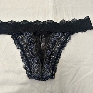 Nica Black Lace Panties with Scalloped Trim